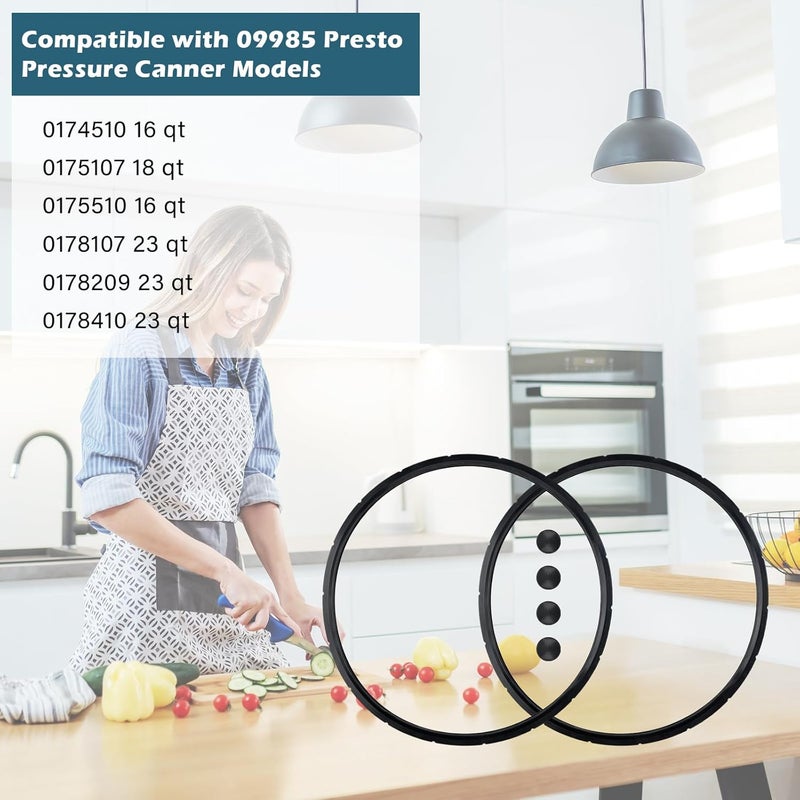 PIHIL Store 2PCS 09985 Pressure Canner Sealing Ring Gasket for Presto 01745 01751 01755 01781 01782, Fits for presto Pressure Cooker 16 18 23 Quart, 4 Overpressure Plug, Pressure Canner Parts - Image 4